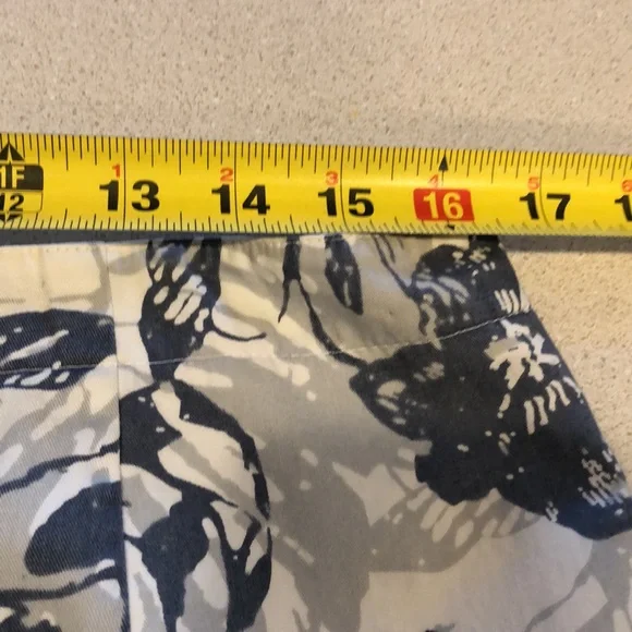 ANN TAYLOR FLORAL BLUE GRAY A LINE MINI SKIRT PLUS SIZE 14 - Picture 10 of 12